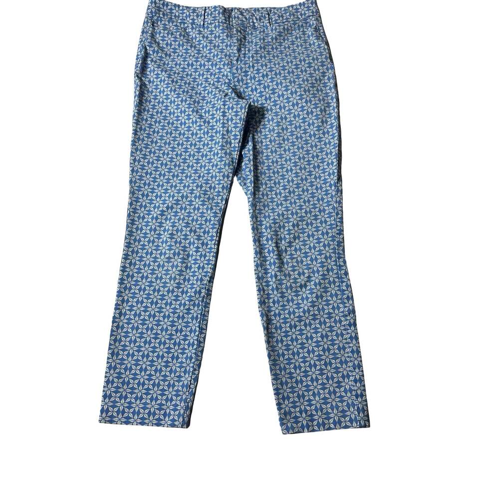 Old Navy HighRise Pixie Skinny Secret Slim Pocket Ankle Pant Blue Geometric 6